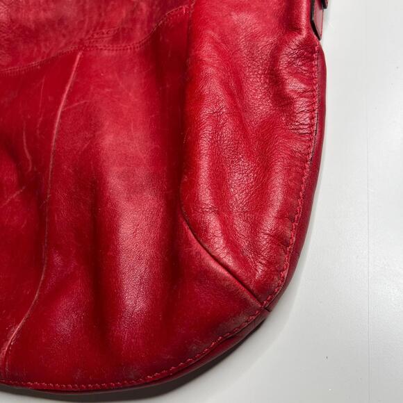 Coach Red Leather Hobo Shoulder Bag Purse Handbag Pink Lining #H0949-12834 - Picture 11 of 12